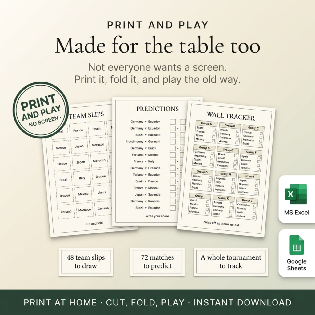 2026 World Cup Fan Pack | Sweepstake + Predictor Games Bundle (Excel & Google Sheets)