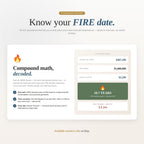 Know your FIRE date with compound math showing net worth, FIRE number and years remaining