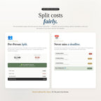 Split costs fairly with a reconciliation engine and a pre-trip timeline