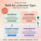Built for four investor types: new investors, active traders, retirement planners, passive investors