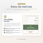 Know the real cost of a baby: one-time costs, recurring monthly expenses and a first-year total