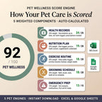 How pet care is scored: a 92 of 100 wellness score across five weighted components