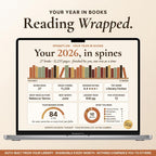 A Reading Wrapped summary showing books read, pages turned and average rating