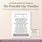A printable wedding day timeline to print and share with the wedding party