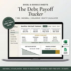 Debt payoff spreadsheet on a laptop comparing snowball and avalanche payoff schedules