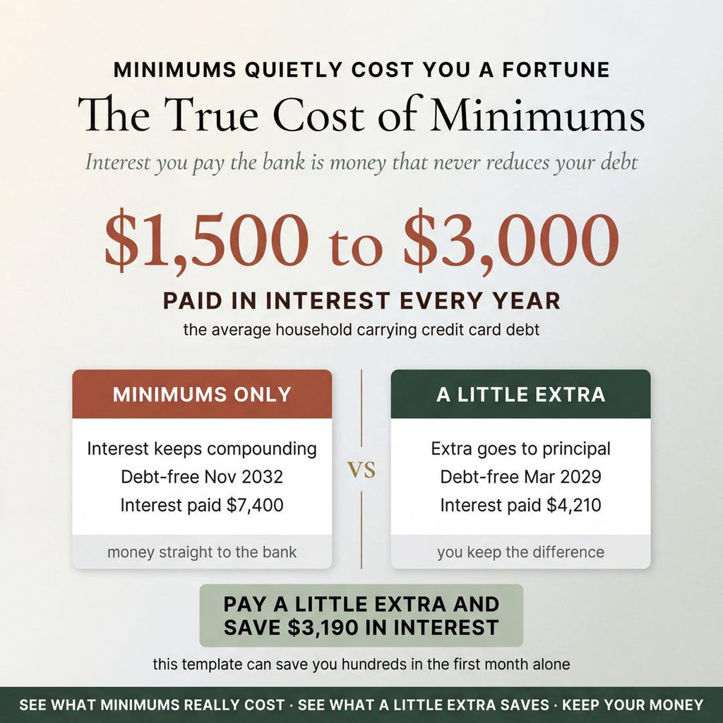 The true cost of paying only minimums versus paying a little extra