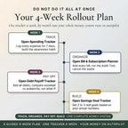 A four-week rollout plan: track, organize, pay off and build