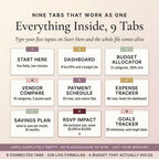 Everything inside the spreadsheet across nine tabs