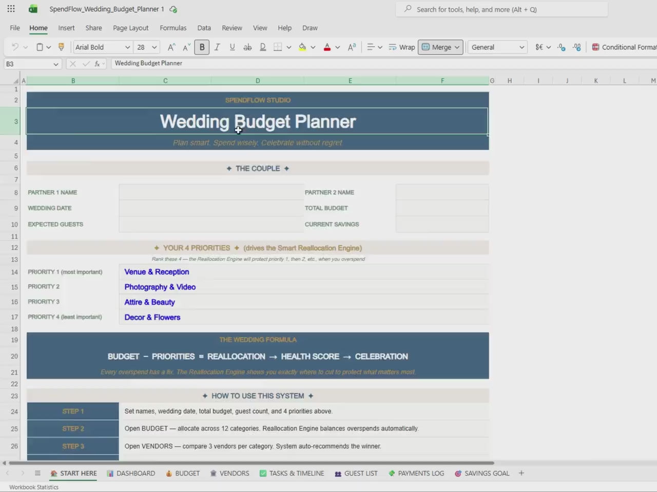 Wedding Budget Planner, Excel Google Sheets, Bridal Savings Forecaster (Digital Download)