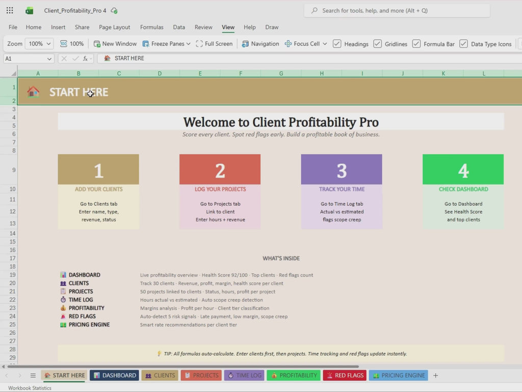 Client Profitability Tracker, Freelancer Agency CRM, Project Margin Spreadsheet (Excel, Google Sheets)