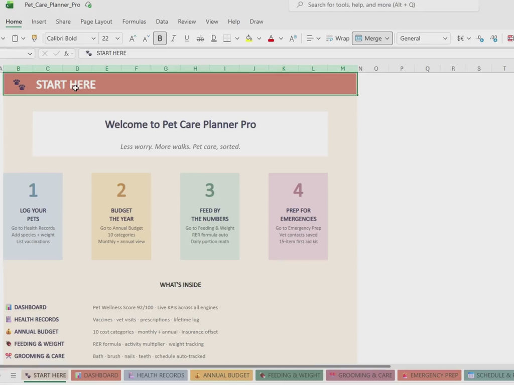 Pet Care Planner Pro, Health Records, Budget, Vaccination Tracker (Digital Download)
