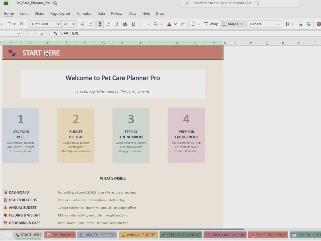 Pet Care Planner Pro, Health Records, Budget, Vaccination Tracker (Digital Download)